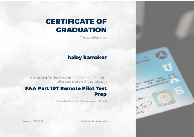 Part 107 Pilot Certificate